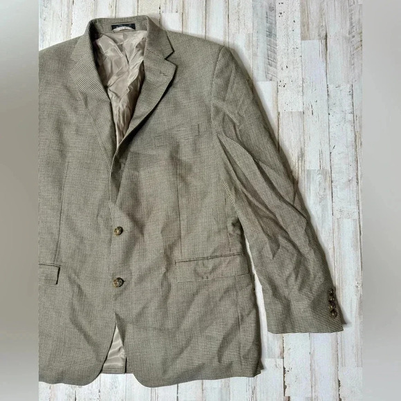 Lauren Ralph Lauren Blazer Jacket Men's 46R Gray Classic Checked - Picture 2 of 11
